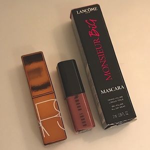 NARS, Bobbi Brown lip and Lancôme mascara